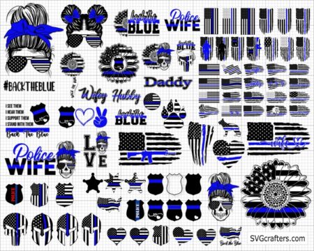 Special Bundle Police svg, Back the blue svg, thin blue line svg