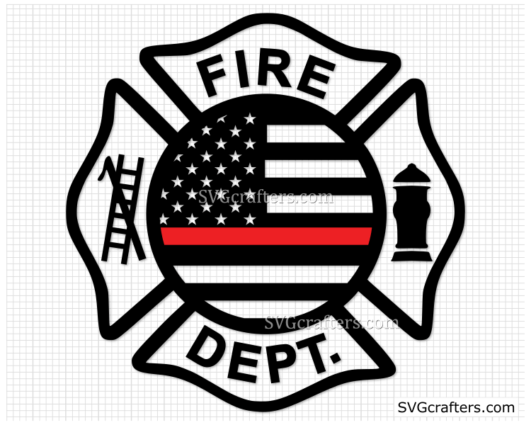 Fire Dept SVG, Thin Red line SVG - SVGcrafters