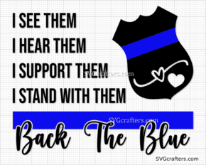 Back the blue svg, Thin blue line svg, Police wife svg