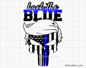Back the blue Punisher svg, Police SVG, Blue Line SVG