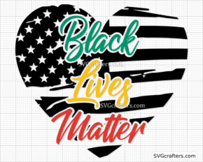 Black Lives Matter heart svg