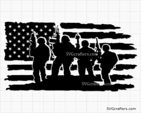 Tattered military flag svg, Army svg, 4th of July svg