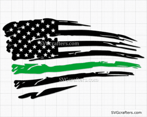 Distressed flag Green Line svg, Army svg, Military svg