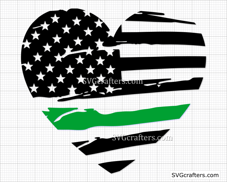 Download American Heart Green Line Svg Army Svg Veterans Day Svg Svgcrafters