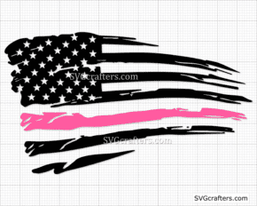 American Thin Pink Line SVG, awareness ribbon SVG