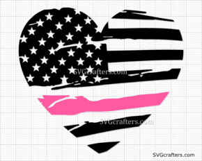 Heart Awareness SVG, Thin Pink Line svg