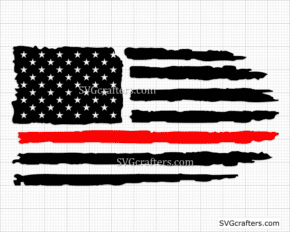 American Firefighter SVG, Thin red line svg