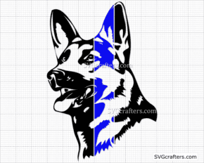 Police German Shepherd svg, Blue Lives Matter svg