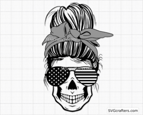 Messy Bun Gray Line svg, correctional officer svg, CO svg