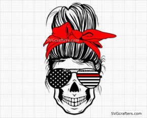 Messy Bun Firefighter svg, Firefighter SVG, Thin red line svg