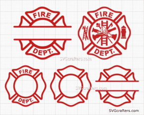 Fire Dept svg, Maltese Cross svg, Firefighter svg