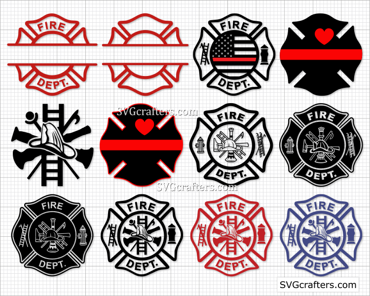 Download Fire Dept Badge Svg Firefighter Svg Maltese Cross Svg Svgcrafters