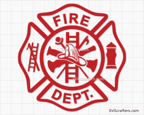 Fire Dept svg, Maltese Cross svg, Firefighter svg