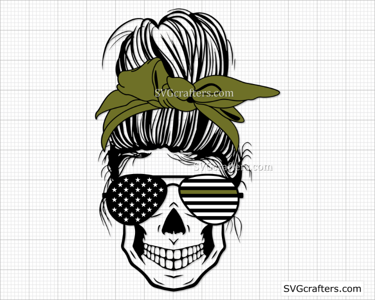 Download Messy Bun Army Svg Military Svg Soldier Svg Patriotic Svg Svgcrafters