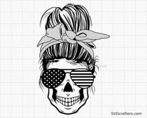 Messy Bun Coast Guard svg, Military svg, Soldier svg, Patriotic svg