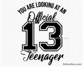 13 Official Teenager svg, 13th birthday svg, birthday svg