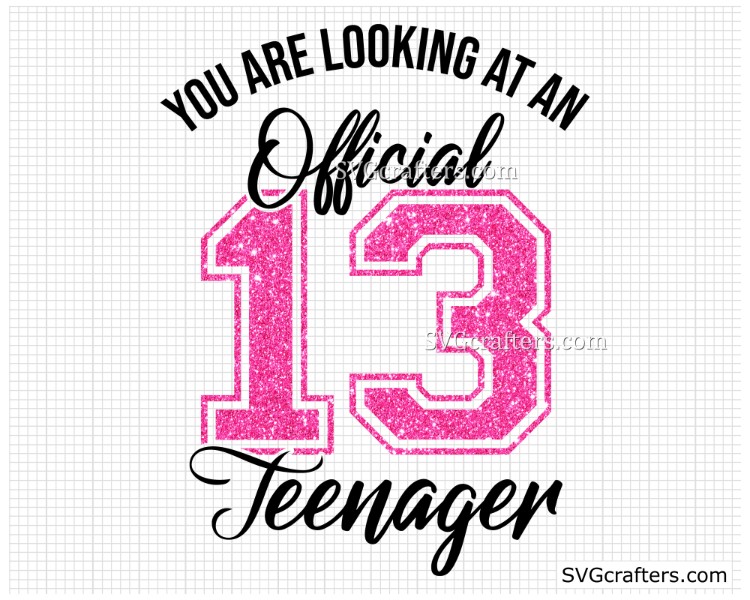Brother of a teenager pdf dxf for Silhouette and Cricuit svg,png birthday 13