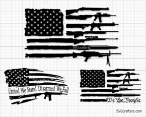 American Flag made with Guns SVG, Gun flag svg