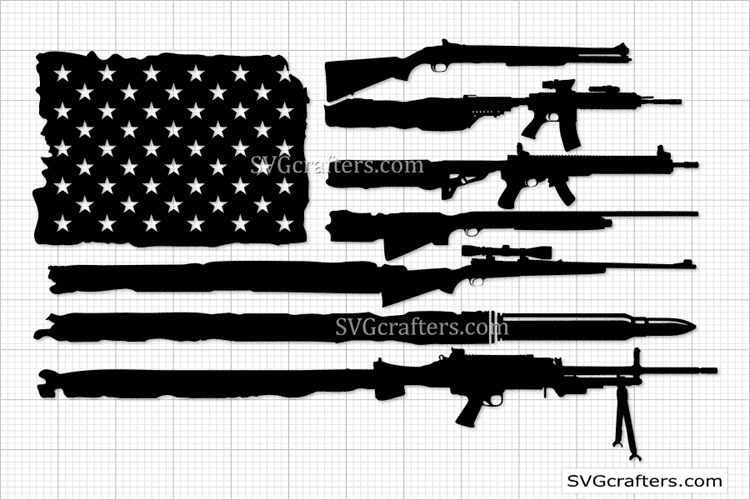 Download American Flag Made With Guns Svg Gun Flag Svg Svgcrafters