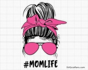 Momlife svg, Mom Life Kid Life Svg, Messy Bun svg, Mom