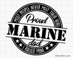 Proud Marine Dad svg, Marine svg, Military svg