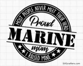 Proud Marine Mom svg, Military svg, Marine mom svg