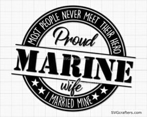 Proud Marine Wife svg, Military svg, Marine mom svg