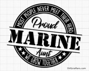 Proud Marine Aunt svg, Marine svg, Military svg