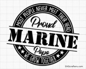 Proud Marine Papa svg, Military svg, Proud Marine svg