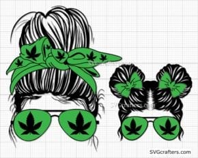 Stoner for Life svg, marijuana svg, Messy Bun svg