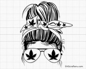 Stoner for Life svg, Weed Mom life svg, Messy Bun svg | SVGcrafters