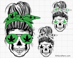 Weed Momlife svg, Stoner for Life svg, Messy Bun svg