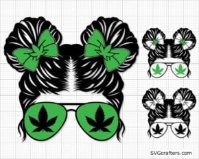 Stoner for Life svg, Weed Kidlife svg, Messy Bun svg