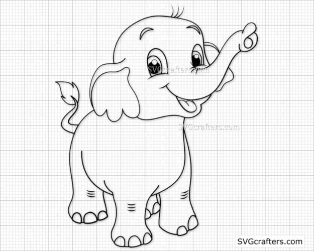 Free Free Baby Elephant Outline Svg Free 730 SVG PNG EPS DXF File