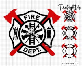 Fire department svg, Firefighter svg, Maltese Cross svg