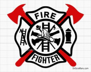 Firefighter Emblem svg, Maltese Cross svg, fireman svg