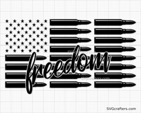 Freedom Bullet Flag svg, Gun Flag svg, Rifle flag svg