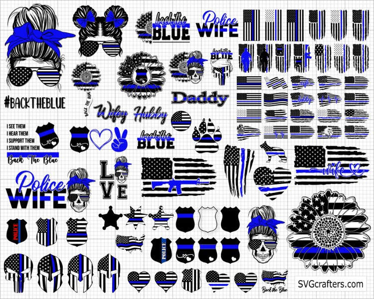 American Flag Thin Blue Line Svg Graphic by SVGcrafters · Creative Fabrica