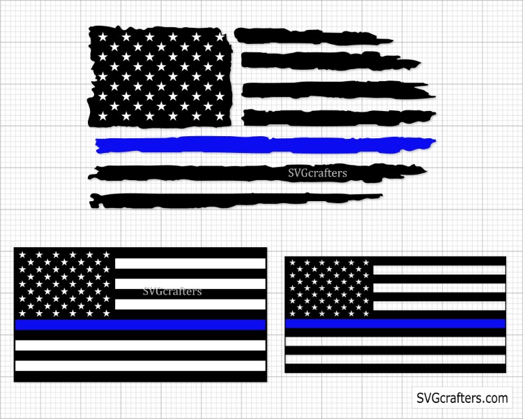 American Flag Thin Blue Line Svg Graphic by SVGcrafters · Creative Fabrica