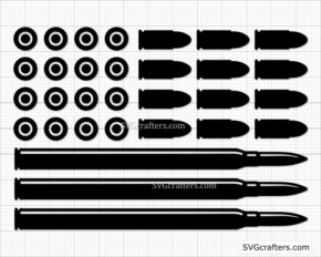 American Bullet Flag svg, Gun Flag svg, Rifle flag svg, Guns svg