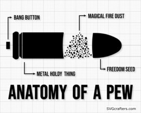 Anatomy of a pew svg, Pew pew svg, Gun svg, Military svg