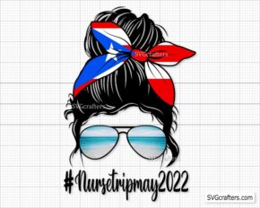 Puerto Rico #nursetripmay2022 PNG, Messy Bun Puerto Rico png