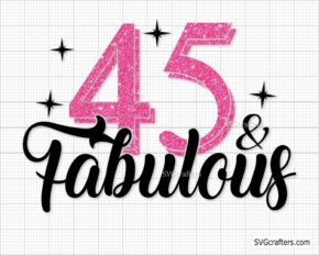 45th birthday svg