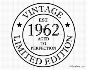 60th birthday Svg Png, Vintage 1962 svg, Old Number 60 svg