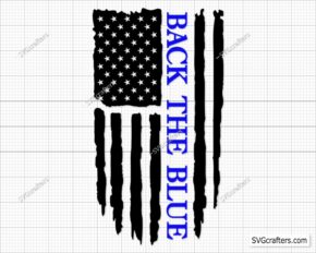 Back The Blue Flag Svg, Police svg, Thin Blue Line svg