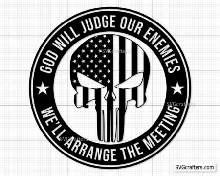 Punisher Skull Svg,  God Will Judge Our Enemies Svg Png 02