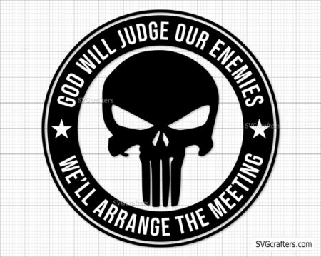 Punisher Skull Svg,  God Will Judge Our Enemies Svg Png