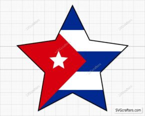 Cuba Star Shaped Flag Svg Png, Cuban flag svg png, Cuban svg