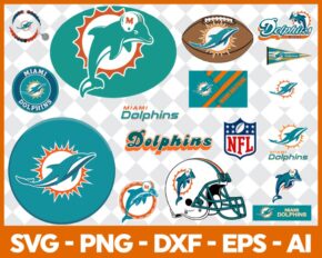Free Miami Dolphins Svg Bundle, Dolphins Vector