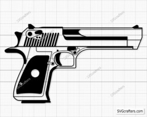 Pistol Svg cut file, Pistol Silhouette Vectors graphic art designs